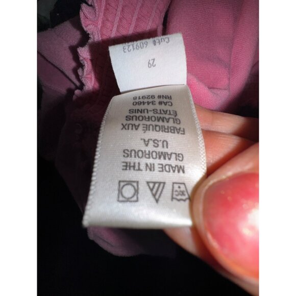 Vintage Juicy Couture Light Pink Terry Shirt Top Tie Neck Y2K Barbie XL Cute - Picture 5 of 5